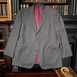 Brooks Brothers Regent Fit Wool‎ Blazer Men's 48L Gray Windowpane Sport Coat